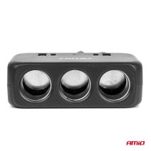 ΑΝΤΑΠΤΟΡΑΣ ΑΝΑΠΤΗΡΑ 12/24V 120W ΜΑΥΡΟΣ/3 ΘΕΣΕΙΣ/1xUSB-A+1xUSB-C QC 4.0 ΤΑΧΕΙΑΣ ΦΟΡΤΙΣΗΣ/ΚΑΛΩΔΙΟ 80cm AMIO - 1 Τεμ. Auto Moto Tyres 