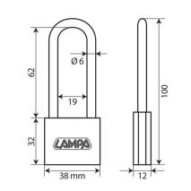 ΛΟΥΚΕΤΟ 50mm XL STANDARD ΜΕ 3 ΚΛΕΙΔΙΑ Auto Moto Tyres 