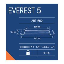 ΒΑΣΗ ΣΚΙ ΟΡΟΦΗΣ 5 ΖΕΥΓΑΡΙΑ ΣΚΙ/ 4 SNOWBOARD ΑΛΟΥΜΙΝΙΟΥ ΑΣΗΜΙ ΜΕ ΚΛΕΙΔΙ EVEREST 5 K39 Auto Moto Tyres 