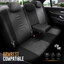 ΚΑΛΥΜΜΑΤΑ ΚΑΘΙΣΜΑΤΩΝ OTOM THRONE 102 SMOKED ΜΑΥΡΟ/ΓΚΡΙ ΛΙΝΟ & ΔΕΡΜΑΤΙΝΗ SET ΑΜΙΟ - 1 σετ. Auto Moto Tyres 