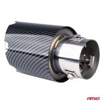 ΑΚΡΟ (ΜΠΟΥΚΑ) ΕΞΑΤΜΙΣΗΣ MT-028C AKR ΧΡΩΜΙΟ/CARBON Φ43>56 155x89mm AMIO - 1 ΤΕΜ. Auto Moto Tyres 