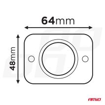 ΠΡΙΖΑ ΜΕ 2 ΘΥΡΕΣ USB ΚΑΙ ΚΑΠΑΚΙ 12/24V ΑΔΙΑΒΡΟΧΗ ΤΕΤΡΑΓΩΝΟ ΣΧΗΜΑ ΜΕ ΚΟΚΚΙΝΟ LED ΦΩΣ ΜΑΥΡΗ  AMIO - 1 Τεμ. Auto Moto Tyres 