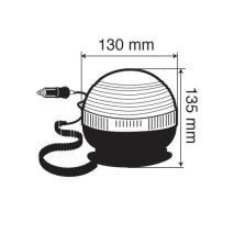 ΜΑΓΝΗΤΙΚΟΣ ΦΑΡΟΣ RH-4 12V/24V (ΠΟΡΤΟΚΑΛΙ/ΚΟΝΤΟΣ/ΣΤΡΟΓΓΥΛΟΣ ΜΕ ΦΙΣ ΑΝΑΠΤΗΡΑ - 130 Χ 135 mm) Auto Moto Tyres 