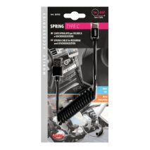 ΚΑΛΩΔΙΟ ΦΟΡΤΙΣΗΣ ΚΑΙ ΜΕΤΑΦΟΡΑΣ ΔΕΔΟΜΕΝΩΝ 3000mA USB- TYPE C ΣΠΙΡΑΛ 22-100cm SILVER LINE Auto Moto Tyres 