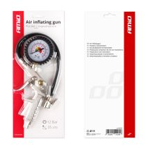 ΠΙΣΤΟΛΙ ΑΕΡΑ ΜΕ ΜΑΝΟΜΕΤΡΟ 0-12BAR (170PSI) ΚΑΙ ΛΑΣΤΙΧΑΚΙ ΜΕ ΑΝΤΑΠΤΟΡΑ ΓΙΑ ΒΑΛΒΙΔΕΣ AMiO - 1 ΤΕΜ. Auto Moto Tyres 