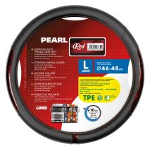 ΚΑΛΥΜΜΑ ΤΙΜΟΝΙΟΥ ΦΟΡΤΗΓΟΥ PEARL RED ΔΕΡΜΑΤΙΝΗ ΜΑΥΡΟ/ΚΟΚΚΙΝΟ (L) 46-48cm ΟΙΚΟΛΟΓΙΚΟ ΚΑΙ ΑΟΣΜΟ Auto Moto Tyres 