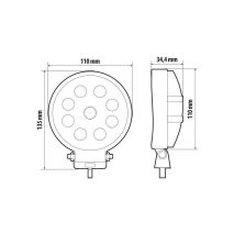 ΠΡΟΒΟΛΕΑΣ ΕΡΓΑΣΙΑΣ WL-29 10/30V 15W 1500lm 6.000k 9LED COMBO (ΔΙΑΘΛΑΣΗΣ) ΣΤΡΟΓΓΥΛΟΣ 135x110mm LAMPA - 1 τεμ. Auto Moto Tyres 