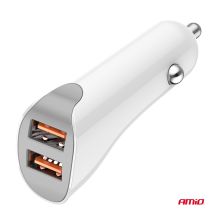 ΦΟΡΤΙΣΤΗΣ ΑΝΑΠΤΗΡΑ 12/24V ΜΕ 2 ΘΥΡΕΣ 2xUSB 10.5W 5V/2.1A ΛΕΥΚΟ AMIO - 1 Τεμ. Auto Moto Tyres 