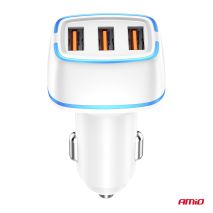 ΦΟΡΤΙΣΤΗΣ ΑΝΑΠΤΗΡΑ 12/24V ΜΕ 3 ΘΥΡΕΣ 3xUSB 30W 5V/3.0A ΛΕΥΚΟΣ 1 ΑΜΙΟ - 1 ΤΕΜ. Auto Moto Tyres 