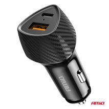 ΦΟΡΤΙΣΤΗΣ ΑΝΑΠΤΗΡΑ ΜΕ 2 ΘΥΡΕΣ USB-A QUICK CHARGE+USB-C 38W ΜΑΥΡΟ AMIO - 1 Τεμ. Auto Moto Tyres 