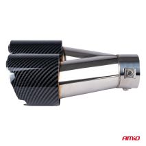 ΑΚΡΟ (ΜΠΟΥΚΑ) ΕΞΑΤΜΙΣΗΣ ΔΙΠΛΗ ΑΠΟΛΗΞΗ MT-029C RIGHT AKR ΧΡΩΜΙΟ/CARBON Φ32-52 245x(89χ2)mm AMIO - 1 τεμ. Auto Moto Tyres 