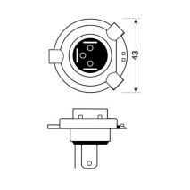 H4 ΑΛΟΓΟΝΟΥ 12V/130-90W 92mm ΛΑΜΠΑ Auto Moto Tyres 