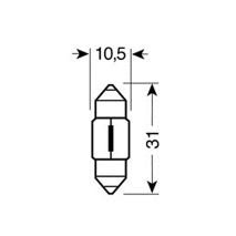 ΛΑΜΠΑΚΙΑ ΣΩΛΗΝΩΤΑ 12V/10W ΜΠΛΕ 11X31mm Auto Moto Tyres 