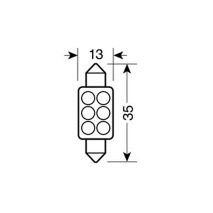 ΛΑΜΠΑΚΙ ΠΛΑΦΟΝΙΕΡΑΣ 6 LED 13x35mm Auto Moto Tyres 