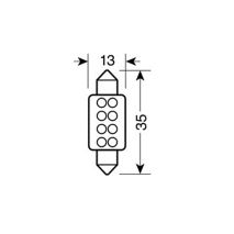 ΛΑΜΠΑΚΙ ΠΛΑΦΟΝΙΕΡΑΣ 8 LED 13x35mm ΜΠΛΕ Auto Moto Tyres 