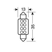 ΛΑΜΠΑΚΙ ΠΛΑΦΟΝΙΕΡΑΣ 8 LED 13x35mm ΛΕΥΚΟ Auto Moto Tyres 