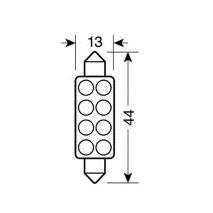 ΛΑΜΠΑΚΙ ΠΛΑΦΟΝΙΕΡΑΣ 8 LED 13x44mm ΜΠΛΕ Auto Moto Tyres 