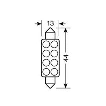 ΛΑΜΠΑΚΙ ΠΛΑΦΟΝΙΕΡΑΣ 8 LED 13x44mm ΛΕΥΚΟ Auto Moto Tyres 