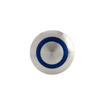 ΔΙΑΚΟΠΤΗΣ ΜΠΟΥΤΟΝ (BUTTON) 12/24V 5Amax 5PIN IP65 ON/OFF ME LED ΜΠΛΕ ΑΝΟΞΕΙΔΩΤΟ ΑΤΣΑΛΙ LAMPA - 1 TEM. Auto Moto Tyres 