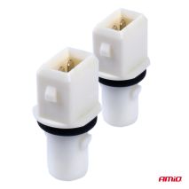 ΦΙΣΑ/ΠΡΙΖΑ 12/24V 2 ΕΠΑΦΩΝ ΓΙΑ ΛΑΜΠΕΣ T10 /W5W/ W3W /W16W ΧΩΡΙΣ ΚΑΛΩΔΙΟ AMIO - 2 ΤΕΜ. Auto Moto Tyres 