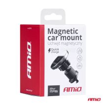 ΒΑΣΗ ΣΤΗΡΙΞΗΣ ΚΙΝΗΤΟΥ ΓΙΑ ΑΕΡΑΓΩΓΟ  ΜΑΓΝΗΤΙΚΗ ΜΕ ΑΣΥΡΜΑΤΗ ΦΟΡΤΙΣΗ QUICK CHARGE 2A MAX15W MY MAG AMIO - 1 Τεμ. Auto Moto Tyres 