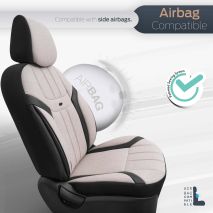 ΚΑΛΥΜΜΑΤΑ ΚΑΘΙΣΜΑΤΩΝ OTOM SWAN 503 BEIGE ΜΑΥΡΟ/ΜΠΕΖ ΛΙΝΟ & ΔΕΡΜΑΤΙΝΗ SETΑΜΙΟ - 1 σετ. Auto Moto Tyres 
