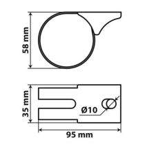 ΒΑΣΗ ΣΤΗΡΙΞΗΣ ΠΡΟΒΟΛΕΑ S2 60mm 1ΤΕΜ. ΓΙΑ ΜΠΑΡΕΣ ΠΡΟΒΟΛΕΩΝ ΦΟΡΤΗΓΟΥ Auto Moto Tyres 