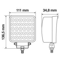 ΠΡΟΒΟΛΕΑΣ ΕΡΓΑΣΙΑ ΤΕΤΡΑΓΩΝΟΣ WL-27 30LED 30W 2.400lm 10-30V 136,5x111x34,8mm ΦΩΣ ΔΙΑΘΛΑΣΗΣ 1ΤΕΜ. Auto Moto Tyres 