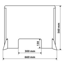 ΠΡΟΣΤΑΤΕΥΤΙΚΟ ΔΙΑΧΩΡΙΣΤΙΚΟ ΤΖΑΜΙ PLEXIGLASS 3mm 66x56cm ΜΕ ΤΡΥΠΑ ΚΑΙ ΒΑΣΕΙΣ ΣΤΗΡΙΞΗΣ ΑΛΟΥΜΙΝΙΟΥ Auto Moto Tyres 