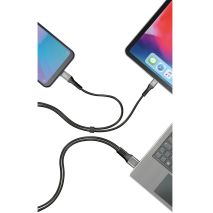 ΚΑΛΩΔΙΟ ΦΟΡΤΙΣΗΣ ΚΑΙ ΣΥΓΧΡΟΝΙΣΜΟΥ 100cm 480 MB/S 3000mA ΜΕ 2 USB TYPE C (FAST CHARGE) Auto Moto Tyres 