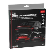 ΤΑΙΝΙΑ ΣΙΛΙΚΟΝΗΣ LED ΚΟΚΚΙΝΟ ΦΩΣ CARBON-LOOK ΠΟΡΤ ΜΠΑΓΚΑΖ  SPOILER LED LIGHT 12V IP67 25χ10mm 120cm LAMPA -  1 Τεμ. Auto Moto Tyres 