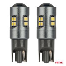 ΛΑΜΠΑΚΙΑ T10 W5W 12V/24V LED CAN-BUS 16xSMD 2016 ΛΕΥΚΟ ΦΩΣ 5.500K (ΣΕ ΧΡΩΜΑ ΧΡΩΜΙΟΥ) AMIO -  2 ΤΕΜ. Auto Moto Tyres 