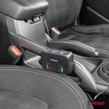 ΑΝΤΑΠΤΟΡΑΣ ΑΝΑΠΤΗΡΑ 12/24V 120W ΜΑΥΡΟΣ/3 ΘΕΣΕΙΣ/1xUSB-A+1xUSB-C QC 4.0 ΤΑΧΕΙΑΣ ΦΟΡΤΙΣΗΣ/ΚΑΛΩΔΙΟ 80cm AMIO - 1 Τεμ. Auto Moto Tyres 