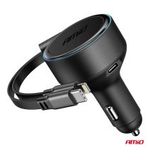 ΦΟΡΤΙΣΤΗΣ ΑΝΑΠΤΗΡΑ 12/24V ΜΕ 1ΘΥΡΑ USB-C 60W ΤΑΧΕΙΑΣ ΦΟΡΤΙΣΗΣ ΜΕ ΕΝΣΩΜΑΤΩΜΕΝΟ ΚΑΛΩΔΙΟ USB C+APPLE LIGHTING ΑΜΙΟ - 1 Τεμ. Auto Moto Tyres 