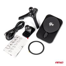 ΒΑΣΗ ΣΤΗΡΙΞΗΣ ΚΙΝΗΤΟΥ ΓΙΑ ΑΕΡΑΓΩΓΟ ΜΑΓΝΗΤΙΚΗ ΜΕ ΑΣΥΡΜΑΤΗ ΦΟΡΤΙΣΗ QUICK CHARGE QI2 15W 360° AMIO - 1 Τεμ. Auto Moto Tyres 