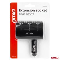 ΑΝΤΑΠΤΟΡΑΣ ΑΝΑΠΤΗΡΑ 12/24V 120W ΜΑΥΡΟΣ/3 ΘΕΣΕΙΣ/ΠΕΡΙΣΤΡΟΦΗ 90 ΜΟΙΡΩΝ AMIO - 1 Τεμ. Auto Moto Tyres 