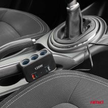 ΑΝΤΑΠΤΟΡΑΣ ΑΝΑΠΤΗΡΑ 12/24V 120W ΨΗΦΙΑΚΟΣ ΜΑΥΡΟΣ/3 ΘΕΣΕΙΣ/2xUSB-A + 1xUSB-C QC 4.0  ΜΕ ΚΑΛΩΔΙΟ 80cm AMIO - 1 Τεμ. Auto Moto Tyres 