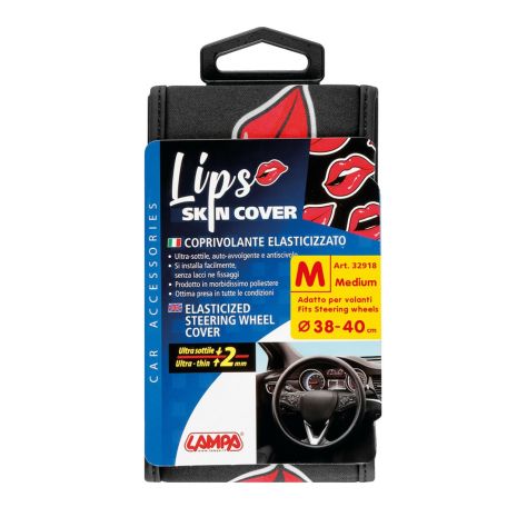 ΚΑΛΥΜΜΑ ΤΙΜΟΝΙΟΥ SKIN-COVER LIPS-LABBRA (ΧΕΙΛΗ) 38/40cm (M) ΜΑΥΡΟ ΕΛΑΣΤΙΚΟ ΠΟΛΥΕΣΤΕΡΙΚΟ 2mm ΠΑΧΟΣ Auto Moto Tyres 