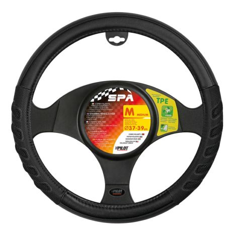ΚΑΛΥΜΜΑ ΤΙΜΟΝΙΟΥ SPA (M) 37/39cm ΔΕΡΜΑΤΙΝΗ ΜΑΥΡΟ ΑΟΣΜΟ ECO-FRIENDLY Auto Moto Tyres 