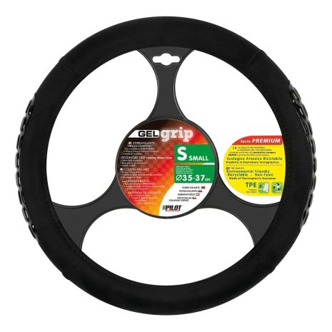 ΚΑΛΥΜΜΑ ΤΙΜΟΝΙΟΥ GEL GRIP (S) 35/37cm ΜΙΚΡΟΙΝΕΣ/ΤΖΕΛ ΜΑΥΡΟ ΑΟΣΜΟ ECO-FRIENDLY Auto Moto Tyres 