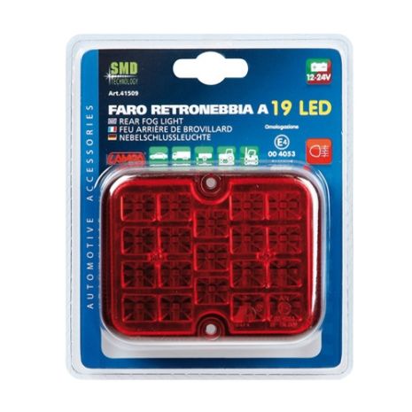 ΠΙΣΩ ΦΑΝΑΡΙ ΟΜΙΧΛΗΣ 12/24V (ΚΟΚΚΙΝΟ - 19 LED - 81 Χ 100mm) - 1 ΤΕΜ. Auto Moto Tyres 