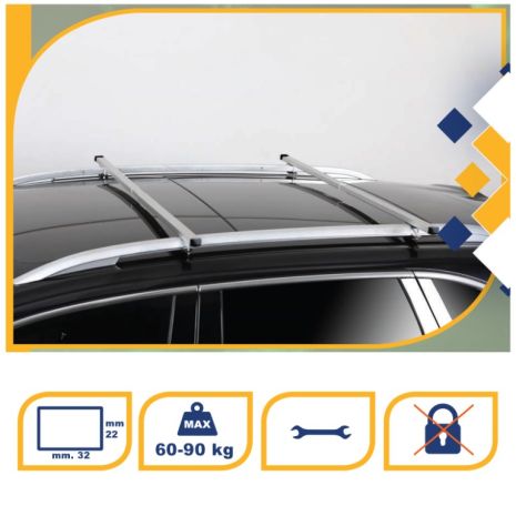 ΜΠΑΡΕΣ ΟΡΟΦΗΣ ΑΛΟΥΜΙΝΙΟΥ ΤΗΛΕΣΚΟΠΙΚΕΣ RAPID 85-135 CM Κ39 (STANDARD RAILING) - 2 ΤΕΜ. Auto Moto Tyres 