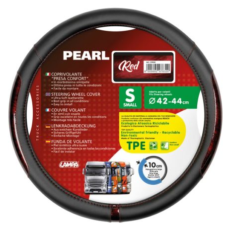 ΚΑΛΥΜΜΑ ΤΙΜΟΝΙΟΥ ΦΟΡΤΗΓΟΥ PEARL RED ΔΕΡΜΑΤΙΝΗ ΜΑΥΡΟ/ΚΟΚΚΙΝΟ (S) 42-44cm ΟΙΚΟΛΟΓΙΚΟ ΚΑΙ ΑΟΣΜΟ Auto Moto Tyres 