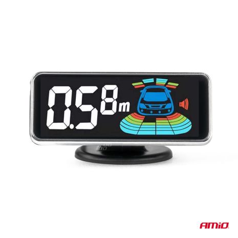 ΣΥΣΤΗΜΑ ΠΑΡΚΑΡΙΣΜΑΤΟΣ 12V ΜΕ 8 ΑΙΣΘΗΤΗΡΕΣ ΣΕ ΑΣΗΜΙ ΧΡΩΜΑ 21,5mm ΜΕ BUZZER (ΗΧΟ) ΚΑΙ ΟΘΟΝΗ LED 3D ΑΜΙΟ - 1 τεμ. Auto Moto Tyres 