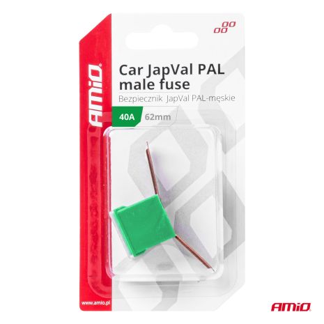 ΑΣΦΑΛΕΙΑ JapVal PAL ΑΡΣΕΝΙΚΗ 62mm 40A ΣΕ ΠΡΑΣΙΝΟ ΧΡΩΜΑ AMIO - 1 Τεμ. Auto Moto Tyres 