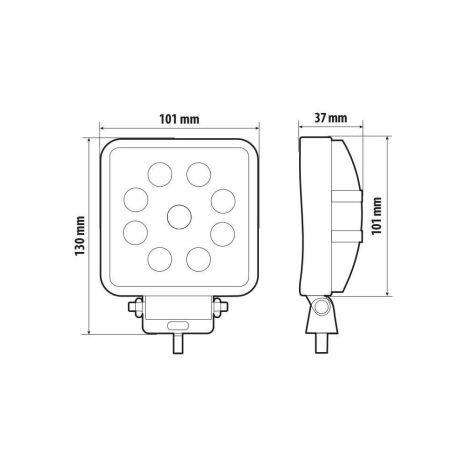 ΠΡΟΒΟΛΕΑΣ ΕΡΓΑΣΙΑΣ WL-30 10/30V 15W 1500lm 6.000k 9LED COMBO (ΔΙΑΘΛΑΣΗΣ) ΤΕΤΡΑΓΩΝΟΣ 130x110mm LAMPA - 1 τεμ. Auto Moto Tyres 