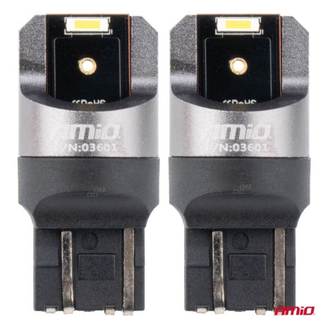 ΛΑΜΠΑΚΙΑ W21/5W 7443 12/24V 6.000K 2xSMD LED FULL CAN-BUS ΛΕΥΚΟ PRO SERIES  AMIO - 2 Τεμ. Auto Moto Tyres 