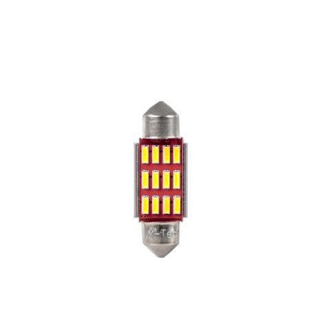 ΛΑΜΠΑΚΙ ΠΛΑΦΟΝΙΕΡΑΣ C5W/C10W 12V 1,95W SV8,5 36mm LED 12xLED ΛΕΥΚΟ M-TECH - 1 τεμ. Auto Moto Tyres 