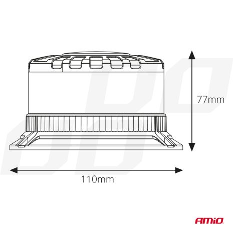 ΦΑΡΟΣ ΦΙΜΕ HEAVY DUTY W28B 12/24V ΠΟΡΤΟΚΑΛΙ 16LED ΒΙΔΩΤΟΣ Υ77mm Φ110mm AMIO - 1 τεμ. Auto Moto Tyres 