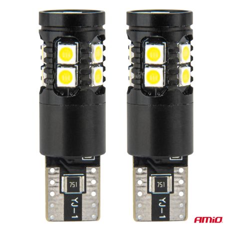 ΛΑΜΠΑΚΙΑ T10 W5W 12V/24V LED CAN-BUS 13xSMD 3030 ΛΕΥΚΟ 5500K ΑΜΙΟ - 2 ΤΕΜ. Auto Moto Tyres 